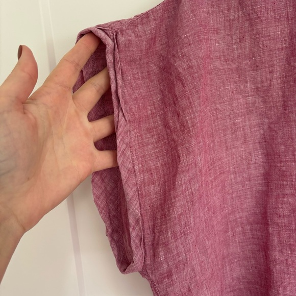 Rachel Zoe LINEN Short Sleeve Button Up Cropped Blouse Women’s Size XL - Picture 3 of 8